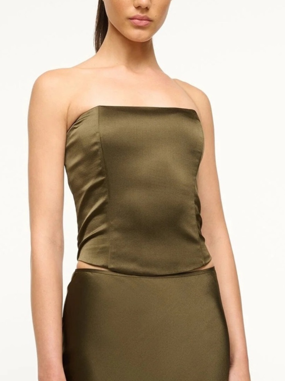 NWT STAUD brunswick silk top in woodland size 0